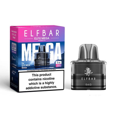 ELFBAR ELFX Mega 2ml Pod 0.6 Ohm 2ml — buy online at VapeCity UK