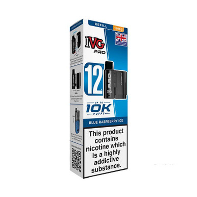 IVG Pro 12 Prefilled Pods Blue Raspberry Ice 10mg — buy online at VapeCity UK