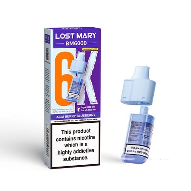 Lost Mary BM6000 Replaceable Pods 12ml Acai Berry Blueberry 20mg — buy online at VapeCity UK