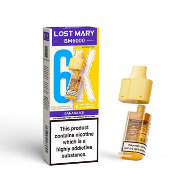 Lost Mary BM6000 Replaceable Pods 12ml Banana Ice 20mg — buy online at VapeCity UK