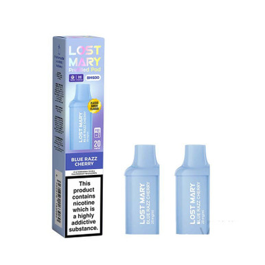 Lost Mary BM600 Prefilled Pods 2 Pack 4ml Blue Razz Cherry 20mg — buy online at VapeCity UK