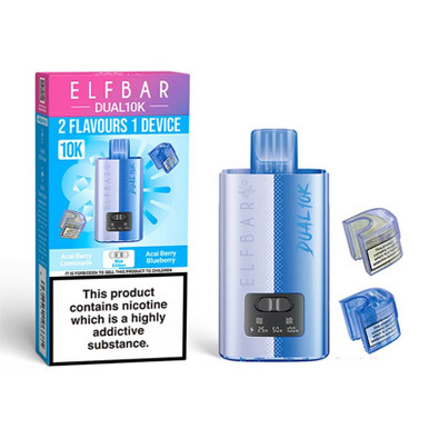 Elf Bar Dual 10K Legal Big Puff Device Blue Edition 20mg — buy online at VapeCity UK