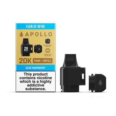 Gold Bar 20K Apollo Tank & Refill Blue Raspberry 20mg — buy online at VapeCity UK