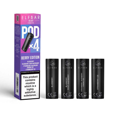 Elf Bar 4 in 1 Prefilled Pods 4 Pack Berry Edition 20mg — buy online at VapeCity UK