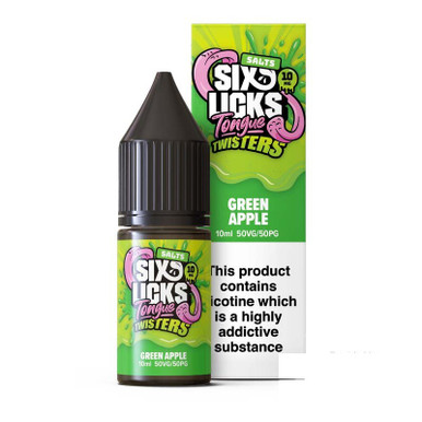Six Licks Tongue Twisters Green Apple 10mg — buy online at VapeCity UK