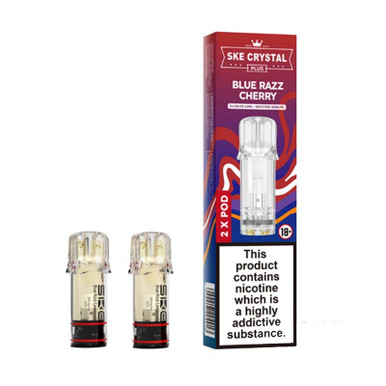SKE Crystal Plus Prefilled Pods 2 Pack Blue Razz Cherry 20mg — buy online at VapeCity UK
