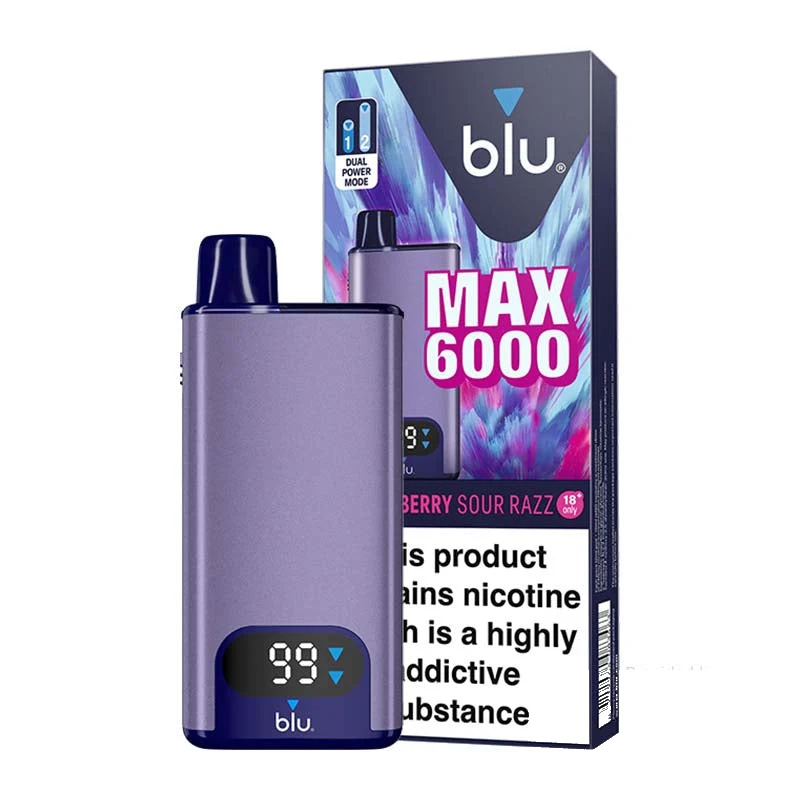 Blu Max 6000 Prefilled Pod Kit Blueberry Sour Razz 20mg — buy online at VapeCity UK