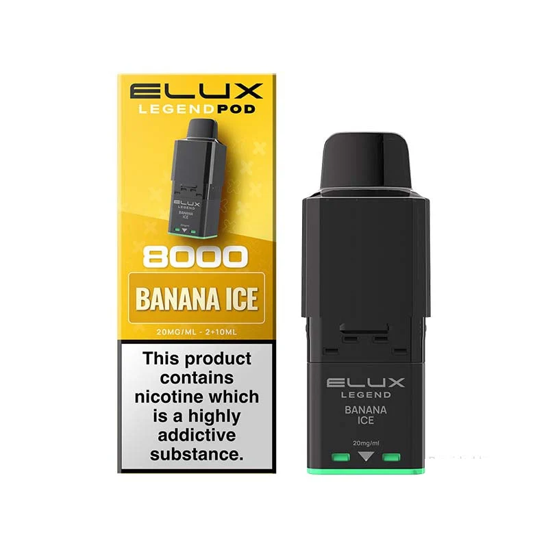 Elux Legend 8000 Prefilled Pod Banana Ice 20mg — buy online at VapeCity UK