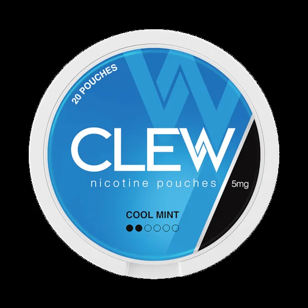 Clew Cool Mint nicotine pouches tin, slim tobacco-free format, 20 pouches