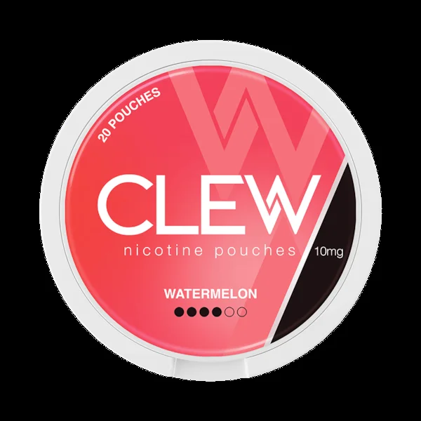 Clew Watermelon nicotine pouch tin, light summer flavour, slim format