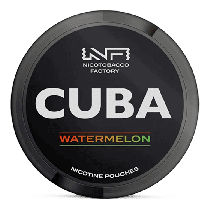 CUBA Watermelon nicotine pouch showing the White range product design