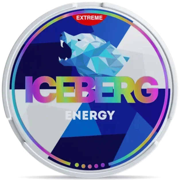 Iceberg Energy Extreme nicotine pouch can, 50mg bold flavour range