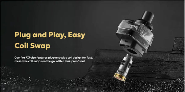 Innokin Coolfire PZPulse specification render showing 2400mAh battery, IP68 rating and PZP coil system