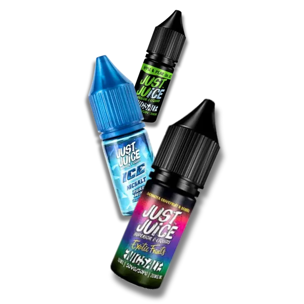 Just Juice nic salt e-liquids, 10ml bottles in multiple strengths for pod kits