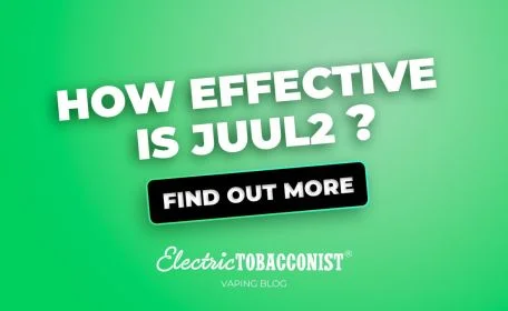 JUUL2 brand visual showing the device range against a dark lifestyle background