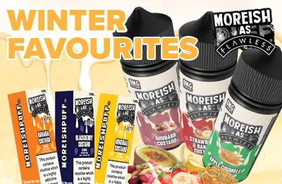 Moreish Puff Flawless Custard shortfill range, dessert e-liquid 100ml