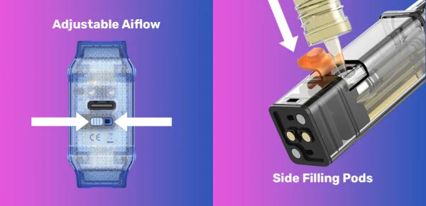 Aspire Gotek X adjustable airflow slider and side-filling refillable pod