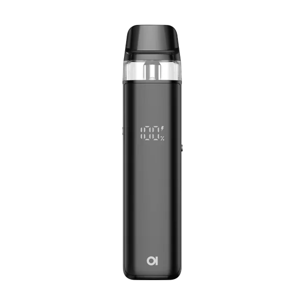 Aspire Loomix in midnight black showing the LED display and button