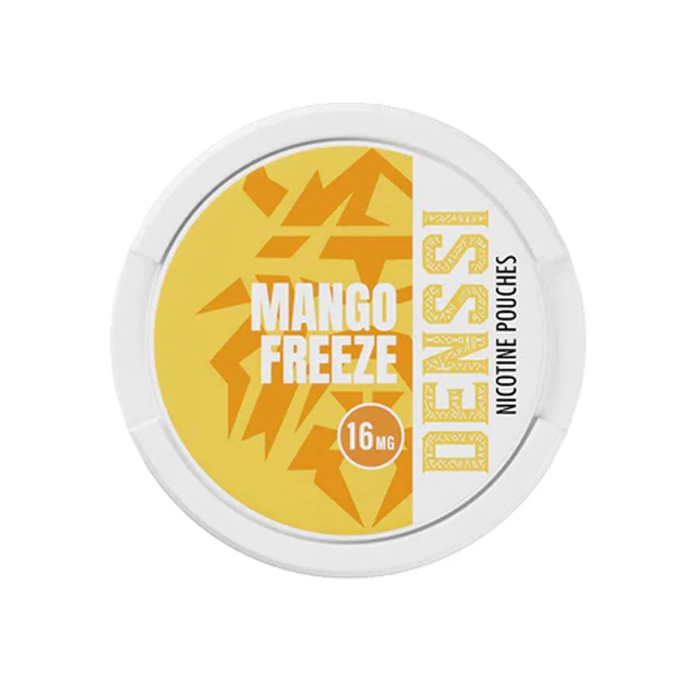 Denssi Mango Freeze 16mg nicotine pouch can, the stronger of the two Mango Freeze options