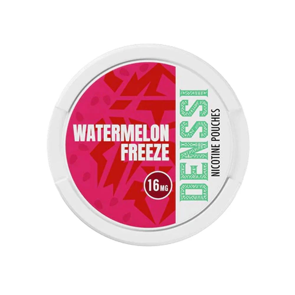 Denssi Watermelon Freeze 16mg nicotine pouch can, the stronger of the two options