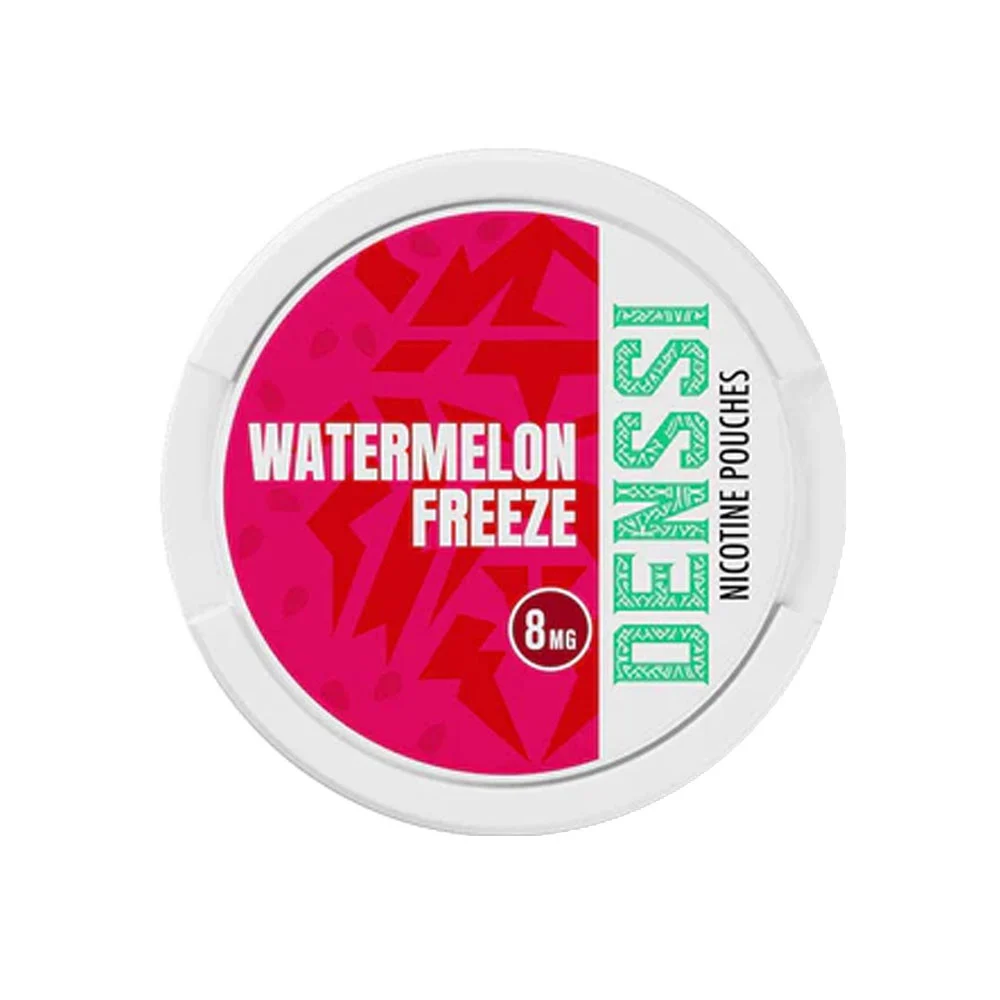 Denssi Watermelon Freeze 8mg nicotine pouch can, tobacco-free white pouches