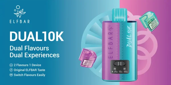 Elf Bar Dual 10K: two flavours in one device with an easy flavour-switch toggle