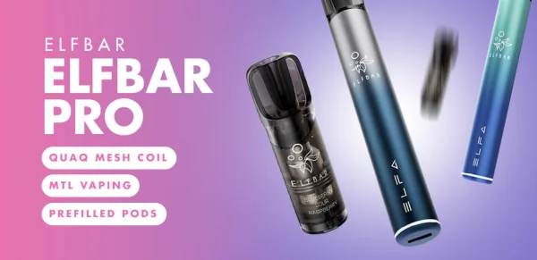 Elf Bar ELFA Pro pod kit device with a prefilled pod, QUAQ mesh coil and MTL draw