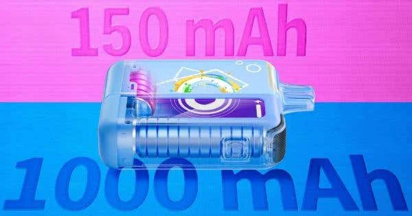Elf Bar JoinOne15 dual battery: a 150mAh Mini Unit and a 1000mAh base