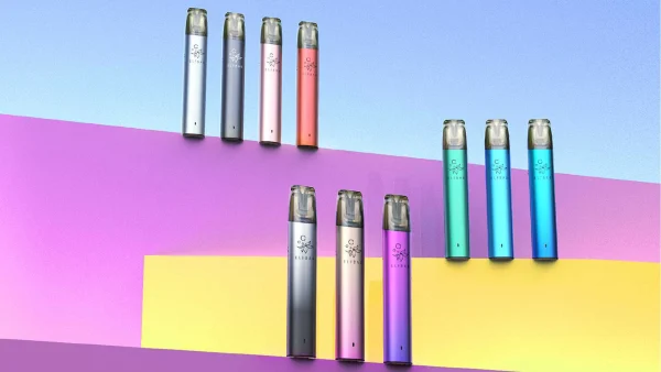 Elf Bar Mate 500 colour range, the slim refillable pod pen in several finishes
