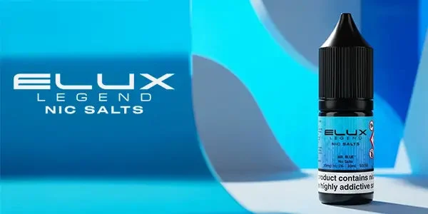 Elux Legend nic salt e-liquid bottles, assorted flavours