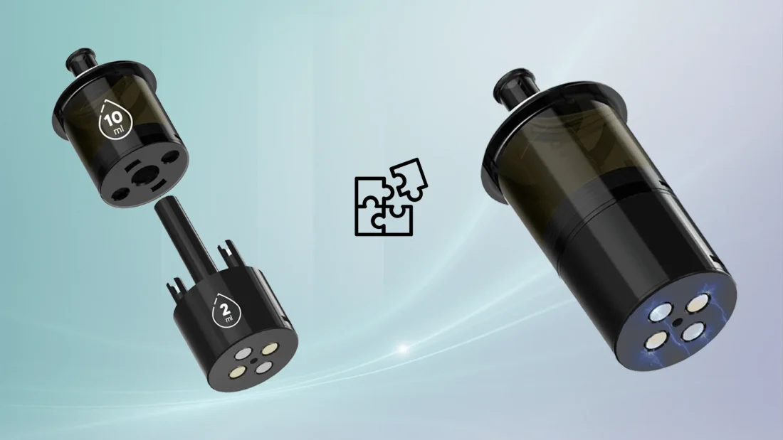 Enjoy Ultra 9000 pod system: a 2ml pod magnetically clicking onto a 10ml refill container