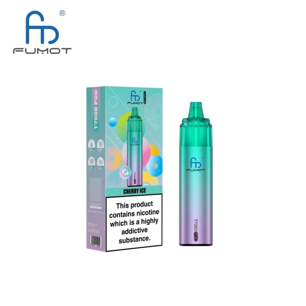 Fumot RandM T7000 prefilled pod kit device and pack in Cherry Ice, rated up to 7000 puffs