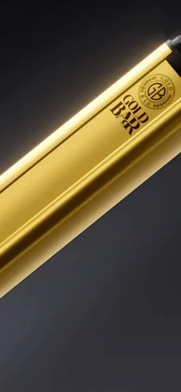 Gold Bar Pod System close-up showing the gold metallic body and Gold Bar branding