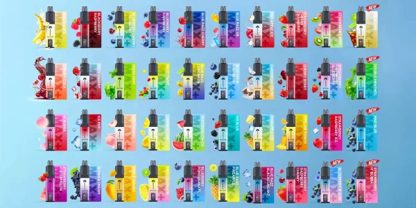 The Hayati Pro Max+ 6K flavour range laid out, from cold fruits and sodas to bubblegums and mints