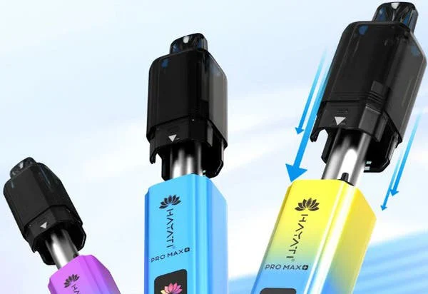 Hayati Pro Max+ 6K devices with the pod lifting on and off for a swap