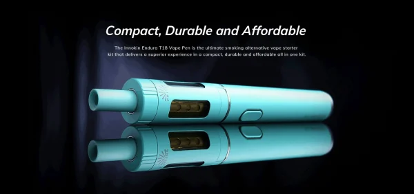 Innokin Endura T18E vape starter kit in teal, compact durable and affordable MTL pen