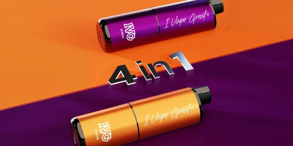 IVG 2400 4-in-1 devices the reload Editions feed, in purple and orange