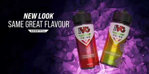 IVG 70/30 100ml shortfill e-liquid, two high-VG bottles for sub-ohm vaping
