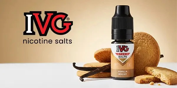 IVG Intense nic salt, Vanilla Biscuit, a 10ml dessert salt from the IVG range