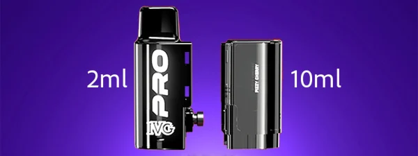 IVG Pro 12 pod system: a 2ml prefilled pod clicks onto a 10ml auto-refill container
