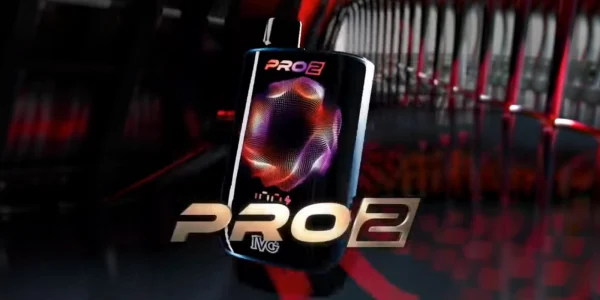 IVG Pro 2 with its full colour touchscreen showing the live battery readout
