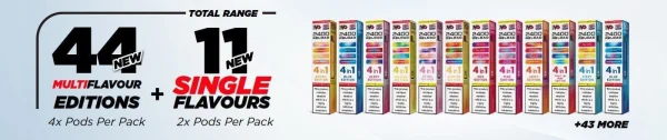 The IVG 2400 Reload pod range the Mini uses, multi-flavour and single-flavour editions