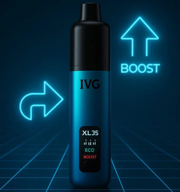 IVG XL 35K smart screen showing the ECO and Boost power mode options