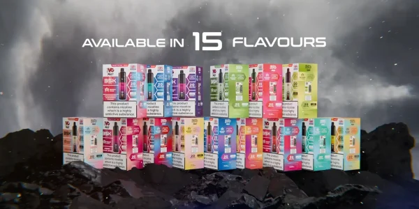 The 15 IVG XL 35K flavours shown across the range on a dark banner