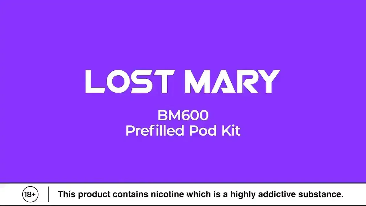 Lost Mary BM600 device that the prefilled pods clip onto