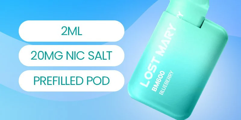 Lost Mary BM600 prefilled pod, 2ml of 20mg nic salt