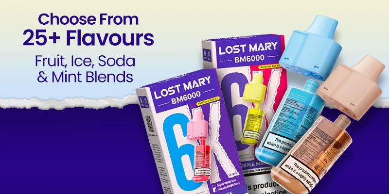 Lost Mary BM6000 pods come in 49 flavours: fruit, ice, soda and menthol