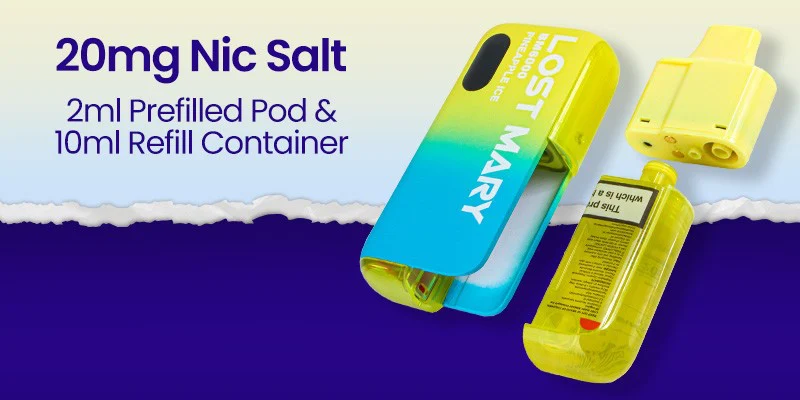 Lost Mary BM6000 replacement pod: 2ml prefilled pod and 10ml refill container, 20mg nic salt