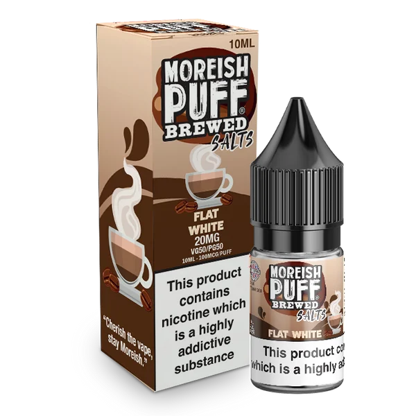 Moreish Puff Brewed Flat White nic salt 10ml