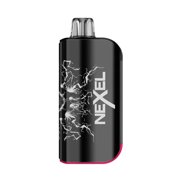 Nexel Thunder 15K device in black with pink trim showing the pod mouthpiece